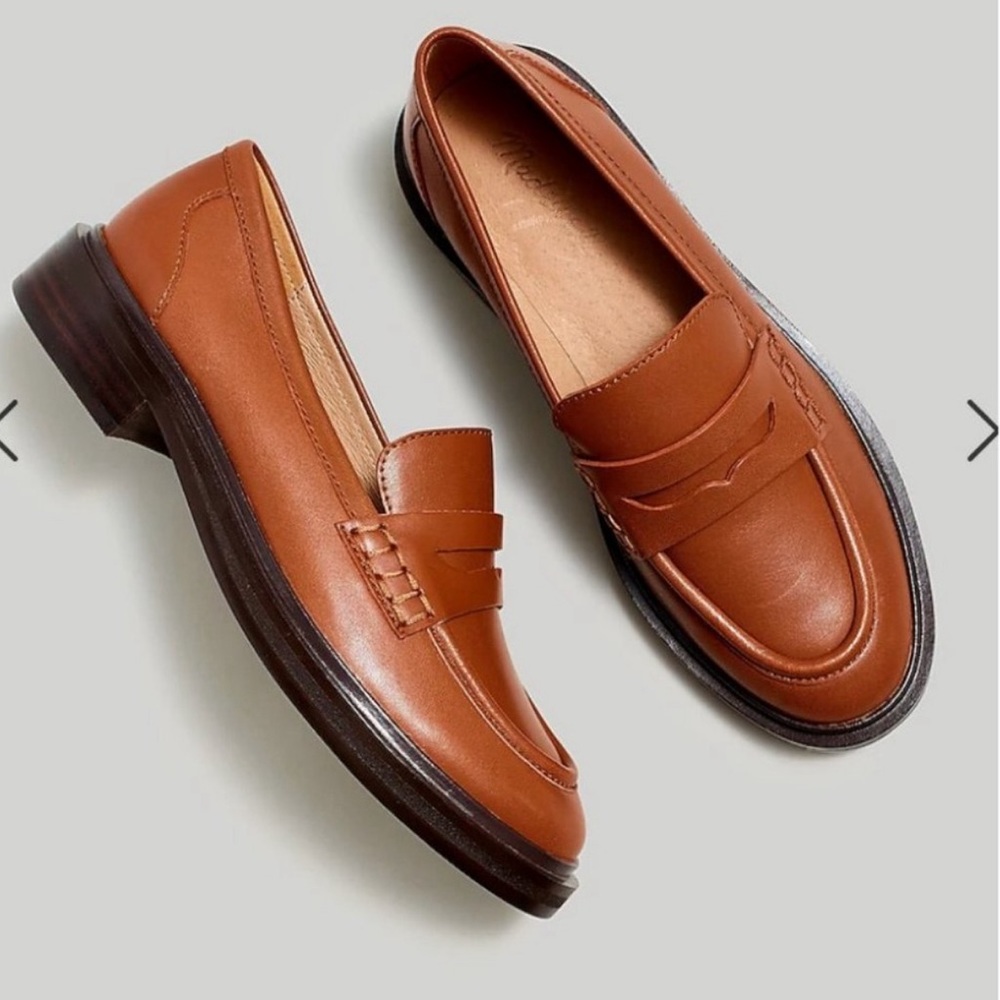 NWOT Madewell Vernon Leather Loafers in Dried Maple Sz 7